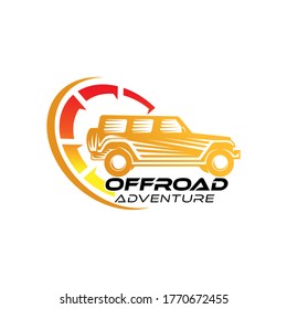 Off-road Car Adventure Logo Vector Illustration. Offroad suv Car vector logo icon silhouette design. Offroad Rally Car logo vector illustration for car repair, dealer, garage and service.