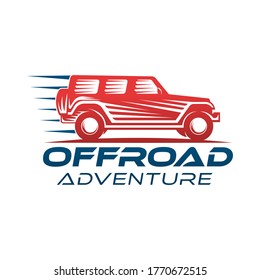 Off-road Car Adventure Logo Vector Illustration. Offroad suv Car vector logo icon silhouette design. Offroad Rally Car logo vector illustration for car repair, dealer, garage and service.