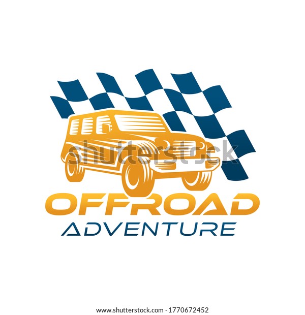 Off-road Car\
Adventure Logo Vector Illustration. Offroad suv Car vector logo\
icon silhouette design. Offroad Rally Car logo vector illustration\
for car repair, dealer, garage and\
service.