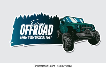 offroad car artwork for promotion and merchandise design