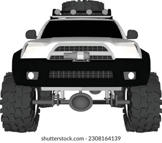 offroad car artwork for promotion and merchandise design. 3D Vecter