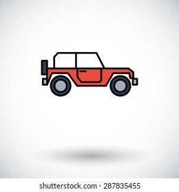 Offroad car. Flat icon on the white background for web and mobile applications. Vector illustration.