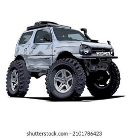 offroad car illustration with cartoon style