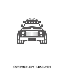 Off-road car isolated on white background vector illustration. Expedition suv, expedition offroader vector graphic silhouette.