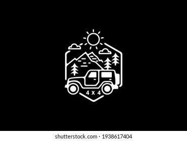 Diseño de ilustraciones de dibujos de líneas de automóviles fuera de línea