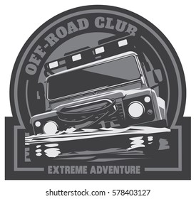 Off-road car logo, safari suv, expedition offroader.