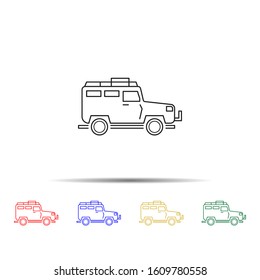 Off-road car multi color style icon. Simple thin line, outline vector of transport icons for ui and ux, website or mobile application