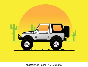 offroad car on vector art