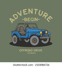 Offroad car, premium vector illustration