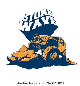 offroad car stone wave