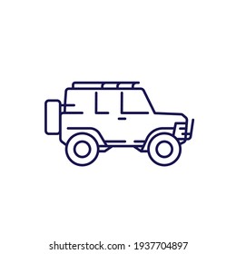coche fuera de carretera, icono de la línea suv
