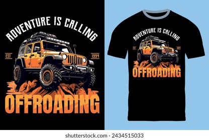 Off-road Car t shirt Design Vector