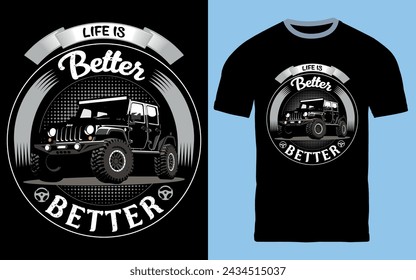 Off-road Car t shirt Design Vector