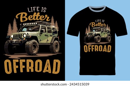 Off-road Car t shirt Design Vector