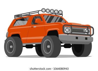 Off-road car. Vector illustration. Isolated on a white background.