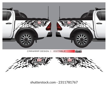 Offroad car wrap design vector. Graphic abstract stripe racing background kit designs for wrap vehicle, race car, rally car