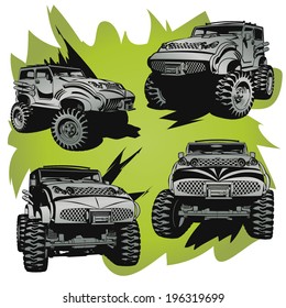 Off-Road cars.Objects are located on a separate layer.