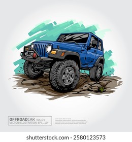 Offroad design elements, 4x4 vehicle illustration. Suv car logo template.