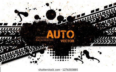 Off-Road dirt rally hand drawn grunge lettering. Beautiful vector illustration. Editable graphic element in black and white colors. Template