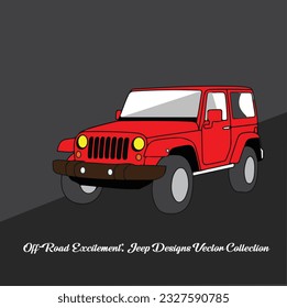 Off-Road Excitement: Jeep Designs Vector Collection - Each vector illustration in this collection portrays the iconic features of jeeps,