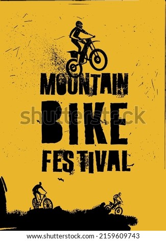 Offroad freestyle poster. Extreme sport adventure background with space for text and information. Grunge style. Vector illustration in black, yellow color useful for advert, print, and flayer design