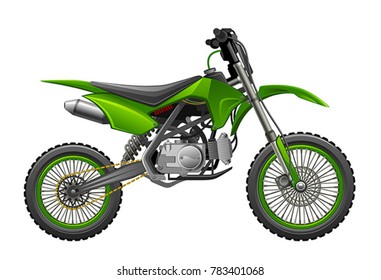 Off-road green motorcycle 