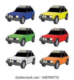 offroad hatchback different color set no background