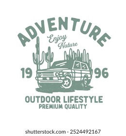 Offroad illustration offroad car graphic car design cactus illustration vintage car illustration offroad illustration adventure badge design offroad badge