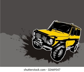 Off-road jeep. Vector illustration.