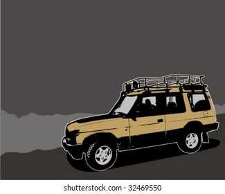 Off-road jeep. Vector illustration.