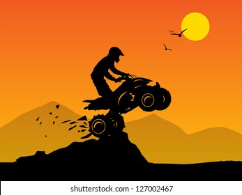 Off-road jump background, vector illustration