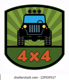 Off-road label, vector illustration