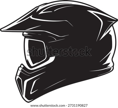 Off-road motorcycle helmet silhouette illustration
