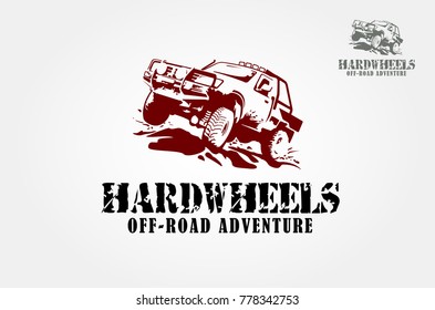 Offroad Pickup Truck Design Elements. Vector Logo Illustration.