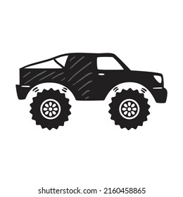 vector de plantilla monocromo de coche de fuera de carretera