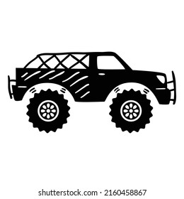 offroad suv car monochrome template vector