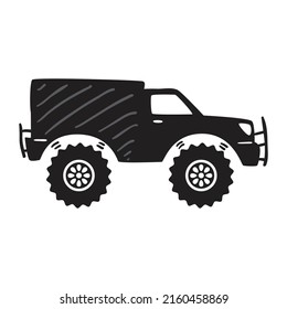 offroad suv car monochrome template vector