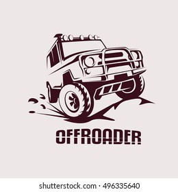 offroad suv car monochrome template for labels, emblems, badges or logos