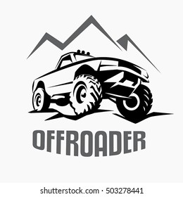 offroad suv car monochrome template for labels, emblems, badges or logo