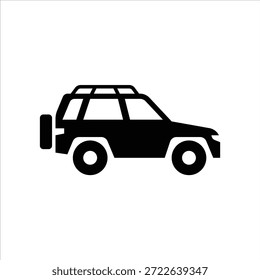 Icono de glifo de todoterreno SUV. SUV ilustración sólida negra.