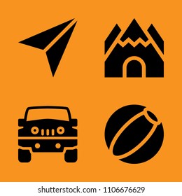 off-road, technology, caves and attraction icons set. Vector illustration for web and design