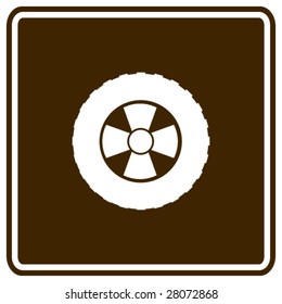 off-road tire brown sign