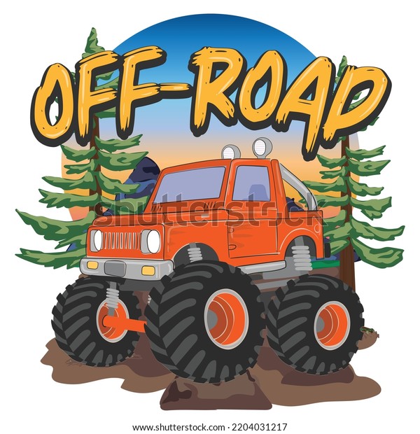 off-road truck vector illustration with\
outdoor background