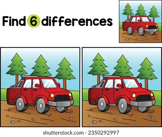 El Vehículo De Camión Fuera De Carretera Encuentra Las Diferencias