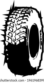 offroad tyre in vector art style