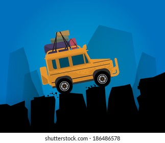 Off-road vehicle abstract background, vector illustration