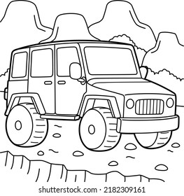 Offroad Vehicle Coloring Page Kids Stock Vector (Royalty Free ...