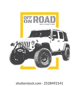 Off-road vehicle. Grunge design. Vector illustration.