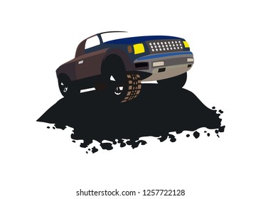 Offroad vehicle logo design vector eps format