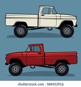 Off-road vehicle on gray background, vector illustration